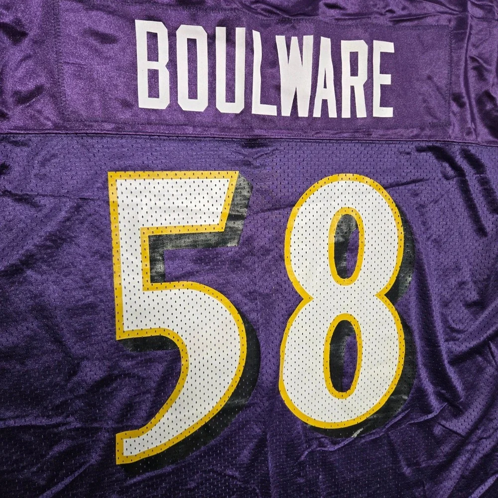 Nike Baltimore Ravens Peter Boulware 58 Jersey Mens 4XL Purple NFL Mesh Vintage